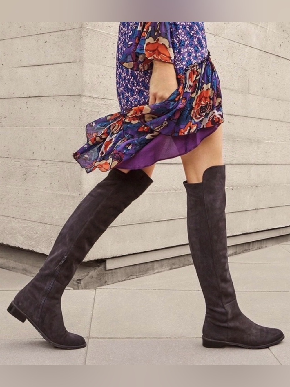 Sz8.5 Stuart Weitzman 5050 Walnut Brown Suede Boots